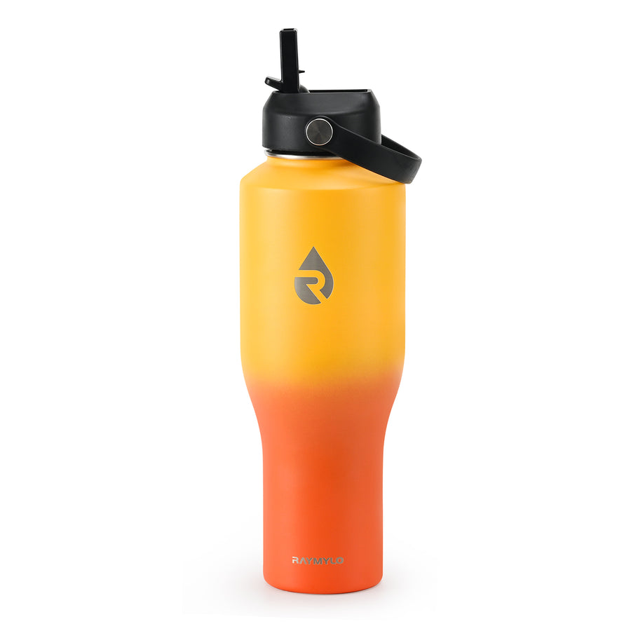 Insulated Water Bottle with Straw fit in Car Cup Holder 40oz
