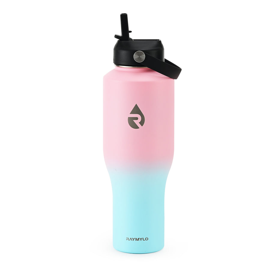 Insulated Water Bottle with Straw fit in Car Cup Holder 40oz