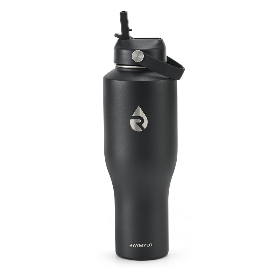 Insulated Water Bottle with Straw fit in Car Cup Holder 40oz