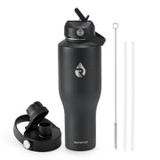 Insulated Water Bottle with Straw fit in Car Cup Holder 40oz
