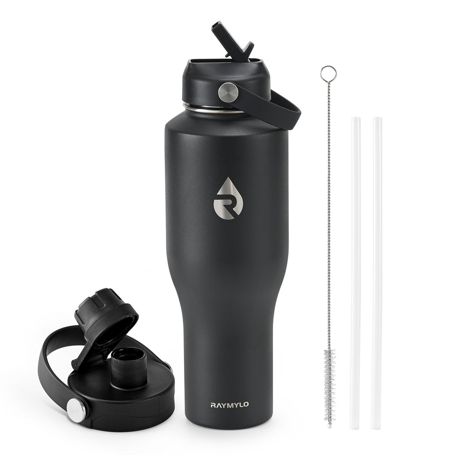 Insulated Water Bottle with Straw fit in Car Cup Holder 40oz