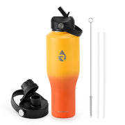 Insulated Water Bottle with Straw fit in Car Cup Holder 40oz