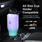 Insulated Water Bottle with Straw fit in Car Cup Holder 40oz