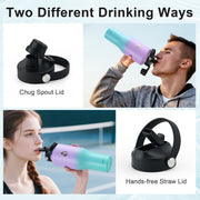 Insulated Water Bottle with Straw fit in Car Cup Holder 40oz