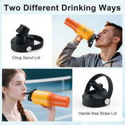 Insulated Water Bottle with Straw fit in Car Cup Holder 40oz