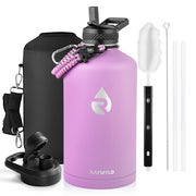 RAYMYLO Stainless Steel Insulated Water Bottle with Straw Lid and Paracord Handle