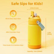 RAYMYLO 12oz Kids Insulated Water Bottle