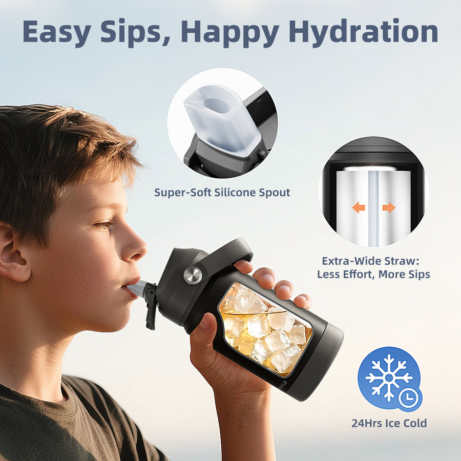 RAYMYLO 12oz Kids Insulated Water Bottle