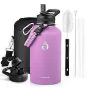 RAYMYLO Stainless Steel Insulated Water Bottle with Straw Lid and Paracord Handle