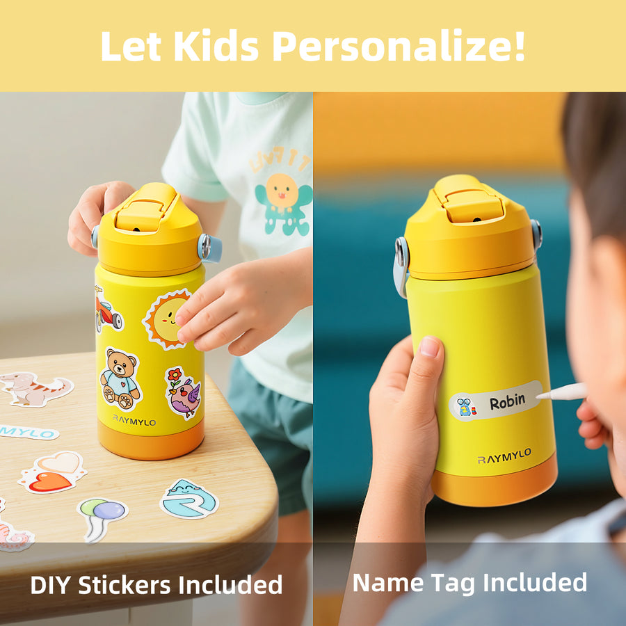 RAYMYLO 12oz Kids Insulated Water Bottle