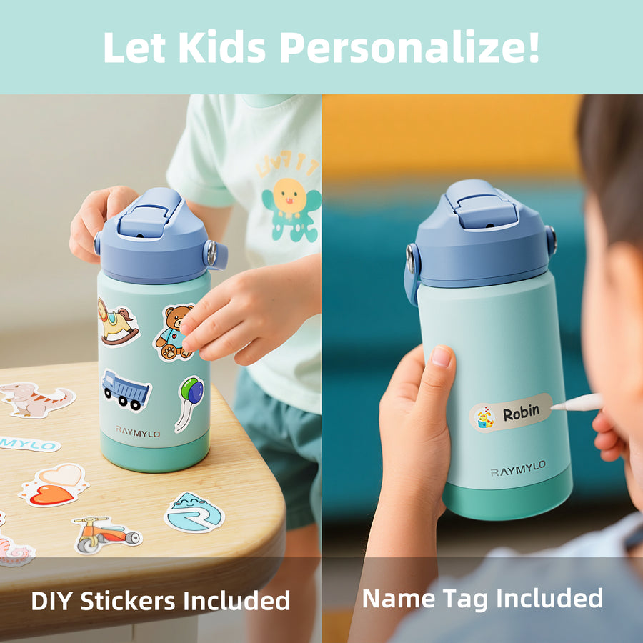 RAYMYLO 12oz Kids Insulated Water Bottle